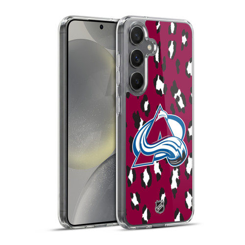 NHL Colorado Avalanche Leopard Pattern Soft Gel Case for Samsung Galaxy S24+ 5G & MagSafe
