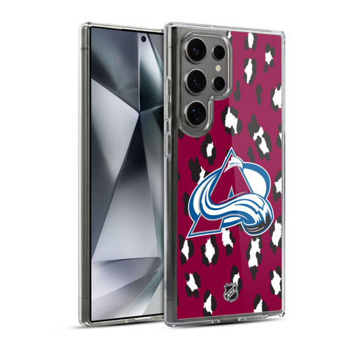 NHL Colorado Avalanche Leopard Pattern Soft Gel Case for Samsung Galaxy S24 Ultra 5G & MagSafe