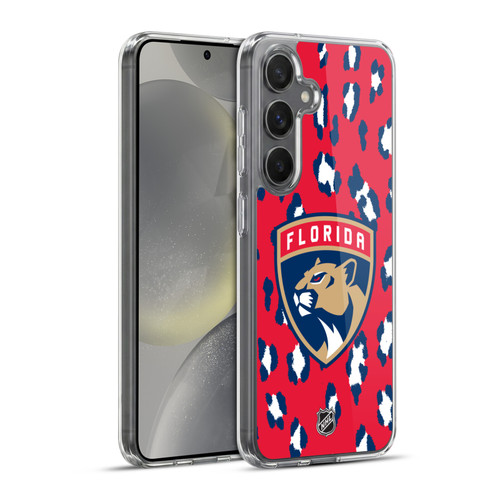 NHL Florida Panthers Leopard Pattern Soft Gel Case for Samsung Galaxy S24+ 5G