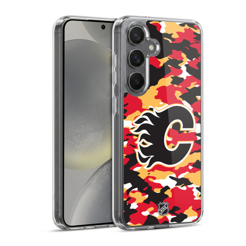 NHL Calgary Flames Camouflage Soft Gel Case for Samsung Galaxy S24 5G & MagSafe