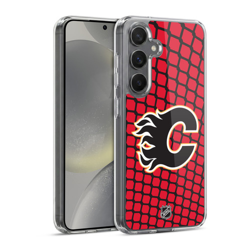 NHL Calgary Flames Net Pattern Soft Gel Case for Samsung Galaxy S24 5G & MagSafe