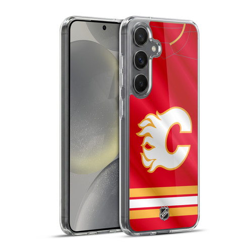 NHL Calgary Flames Jersey Soft Gel Case for Samsung Galaxy S24+ 5G & MagSafe
