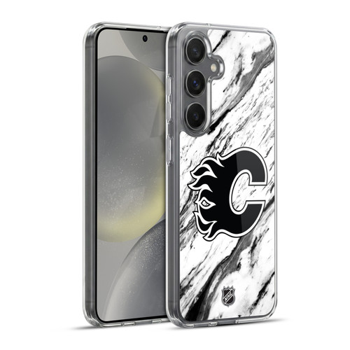 NHL Calgary Flames Marble Soft Gel Case for Samsung Galaxy S24+ 5G & MagSafe