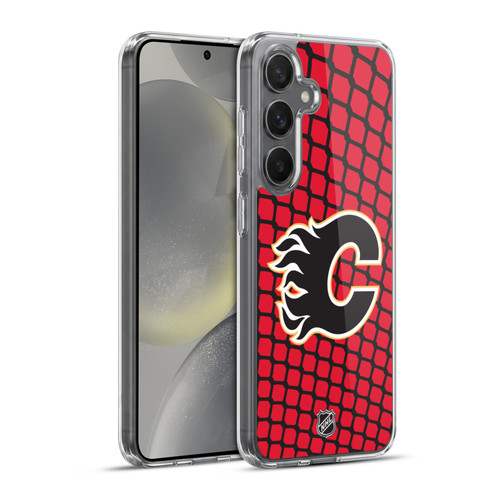 NHL Calgary Flames Net Pattern Soft Gel Case for Samsung Galaxy S24+ 5G & MagSafe