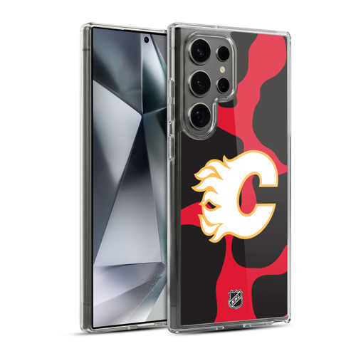 NHL Calgary Flames Cow Pattern Soft Gel Case for Samsung Galaxy S24 Ultra 5G & MagSafe