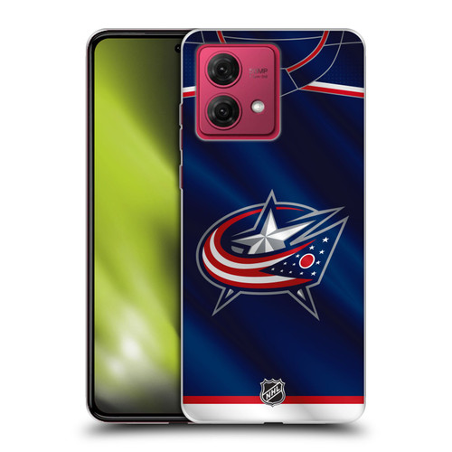 NHL Columbus Blue Jackets Jersey Soft Gel Case for Motorola Moto G84 5G