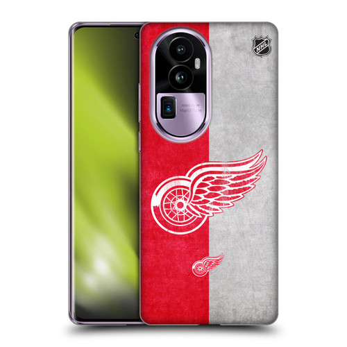 NHL Detroit Red Wings Half Distressed Soft Gel Case for OPPO Reno10 Pro+
