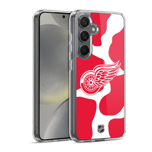 NHL Detroit Red Wings Cow Pattern Soft Gel Case for Samsung Galaxy S24 5G & MagSafe