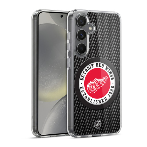 NHL Detroit Red Wings Puck Texture Soft Gel Case for Samsung Galaxy S24 5G & MagSafe