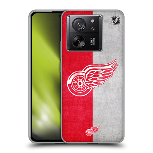 NHL Detroit Red Wings Half Distressed Soft Gel Case for Xiaomi 13T 5G / 13T Pro 5G