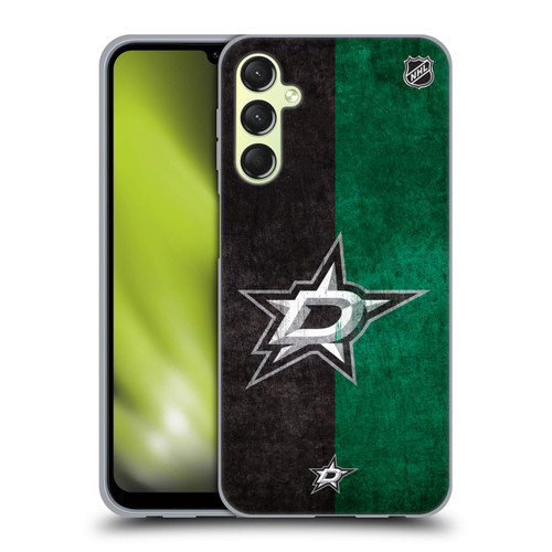 NHL Dallas Stars Half Distressed Soft Gel Case for Samsung Galaxy A24 4G / M34 5G