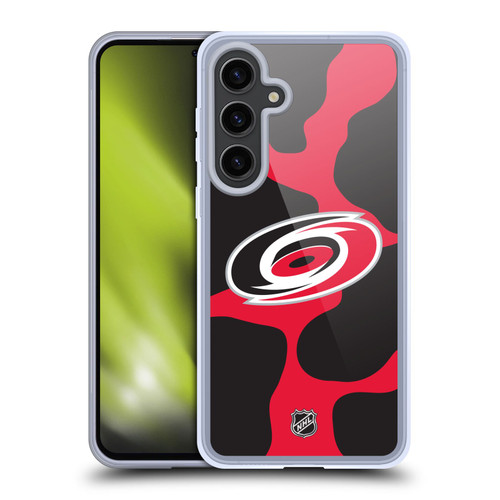 NHL Carolina Hurricanes Cow Pattern Soft Gel Case for Samsung Galaxy S24+ 5G