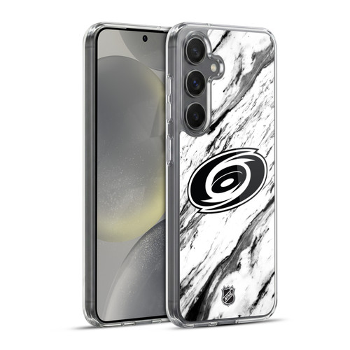 NHL Carolina Hurricanes Marble Soft Gel Case for Samsung Galaxy S24+ 5G