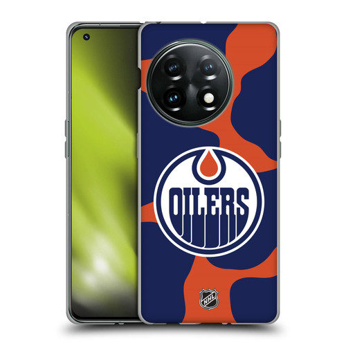 NHL Edmonton Oilers Cow Pattern Soft Gel Case for OnePlus 11 5G
