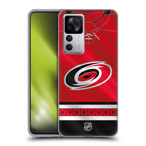 NHL Carolina Hurricanes Jersey Soft Gel Case for Xiaomi 12T 5G / 12T Pro 5G / Redmi K50 Ultra 5G