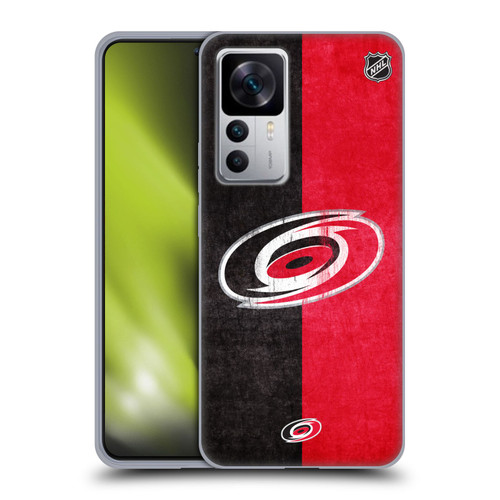 NHL Carolina Hurricanes Half Distressed Soft Gel Case for Xiaomi 12T 5G / 12T Pro 5G / Redmi K50 Ultra 5G