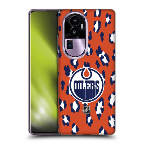 NHL Edmonton Oilers Leopard Pattern Soft Gel Case for OPPO Reno10 Pro+