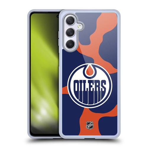 NHL Edmonton Oilers Cow Pattern Soft Gel Case for Samsung Galaxy M54 5G