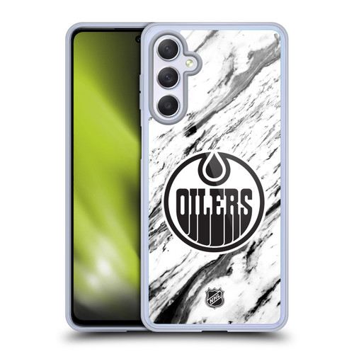 NHL Edmonton Oilers Marble Soft Gel Case for Samsung Galaxy M54 5G