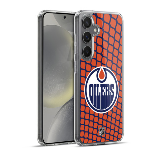NHL Edmonton Oilers Net Pattern Soft Gel Case for Samsung Galaxy S24+ 5G & MagSafe