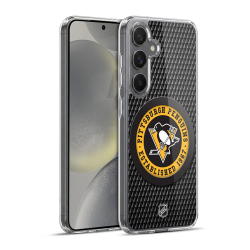 NHL Pittsburgh Penguins Puck Texture Soft Gel Case for Samsung Galaxy S24+ 5G & MagSafe