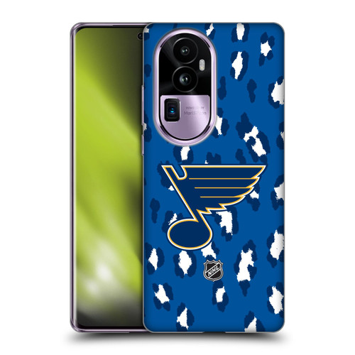 NHL St Louis Blues Leopard Pattern Soft Gel Case for OPPO Reno10 Pro+