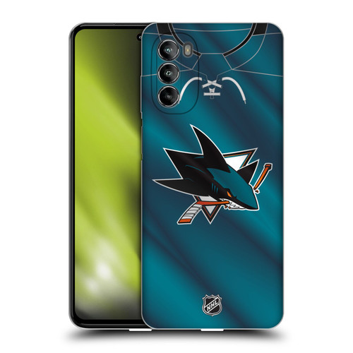 NHL San Jose Sharks Jersey Soft Gel Case for Motorola Moto G82 5G