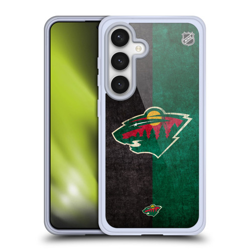 NHL Minnesota Wild Half Distressed Soft Gel Case for Samsung Galaxy S24 5G