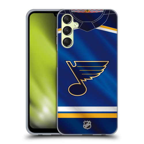 NHL St Louis Blues Jersey Soft Gel Case for Samsung Galaxy A24 4G / Galaxy M34 5G