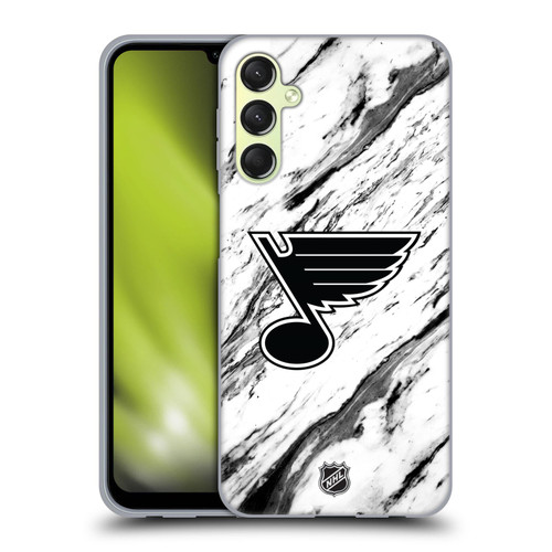 NHL St Louis Blues Marble Soft Gel Case for Samsung Galaxy A24 4G / Galaxy M34 5G