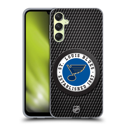 NHL St Louis Blues Puck Texture Soft Gel Case for Samsung Galaxy A24 4G / M34 5G