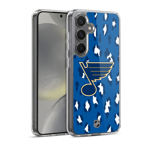 NHL St Louis Blues Leopard Pattern Soft Gel Case for Samsung Galaxy S24 5G & MagSafe