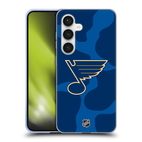 NHL St Louis Blues Cow Pattern Soft Gel Case for Samsung Galaxy S24 5G