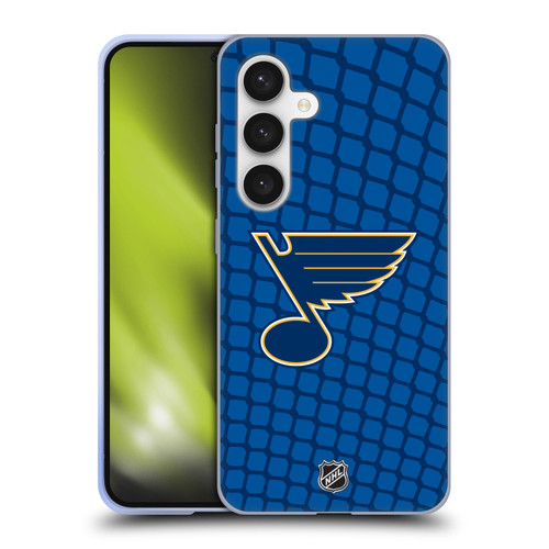 NHL St Louis Blues Net Pattern Soft Gel Case for Samsung Galaxy S24 5G & MagSafe