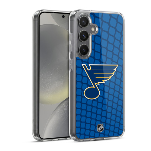NHL St Louis Blues Net Pattern Soft Gel Case for Samsung Galaxy S24 5G & MagSafe