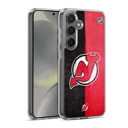 NHL New Jersey Devils Half Distressed Soft Gel Case for Samsung Galaxy S24 5G