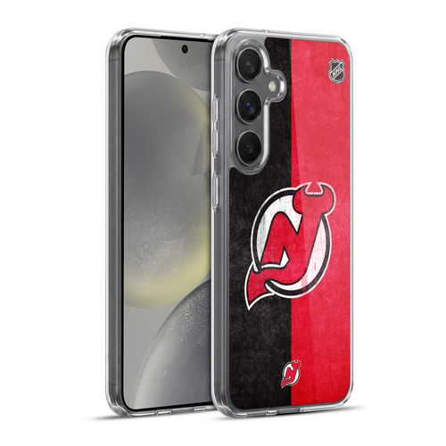 NHL New Jersey Devils Half Distressed Soft Gel Case for Samsung Galaxy S24+ 5G
