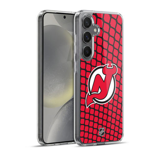 NHL New Jersey Devils Net Pattern Soft Gel Case for Samsung Galaxy S24+ 5G