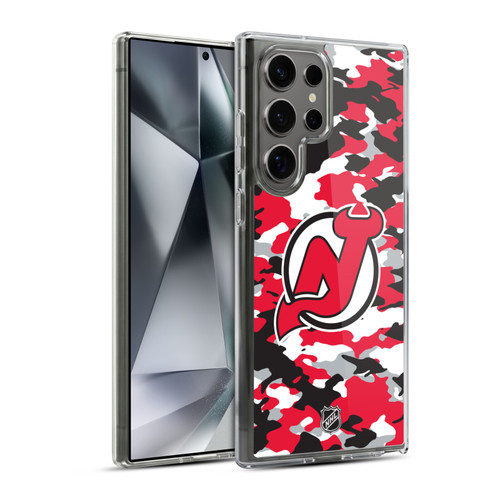 NHL New Jersey Devils Camouflage Soft Gel Case for Samsung Galaxy S24 Ultra 5G