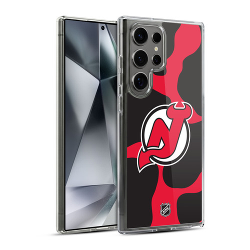 NHL New Jersey Devils Cow Pattern Soft Gel Case for Samsung Galaxy S24 Ultra 5G