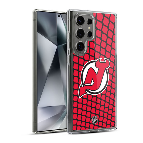 NHL New Jersey Devils Net Pattern Soft Gel Case for Samsung Galaxy S24 Ultra 5G
