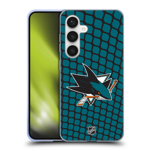 NHL San Jose Sharks Net Pattern Soft Gel Case for Samsung Galaxy S24 5G