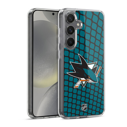 NHL San Jose Sharks Net Pattern Soft Gel Case for Samsung Galaxy S24 5G