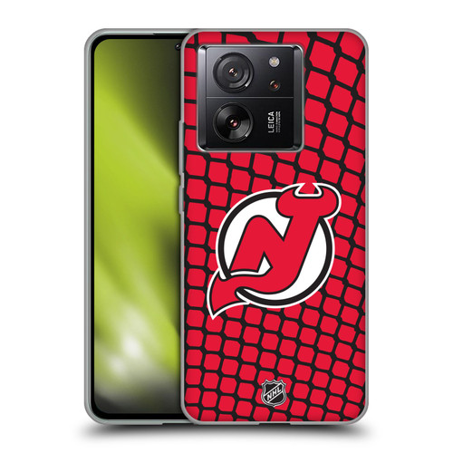 NHL New Jersey Devils Net Pattern Soft Gel Case for Xiaomi 13T 5G / 13T Pro 5G