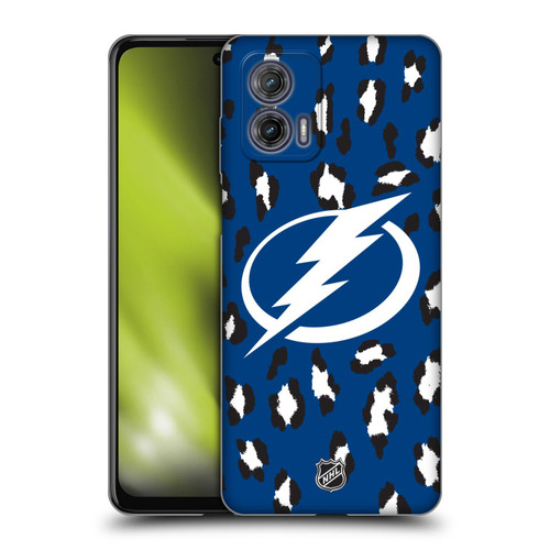 NHL Tampa Bay Lightning Leopard Patten Soft Gel Case for Motorola Moto G73 5G