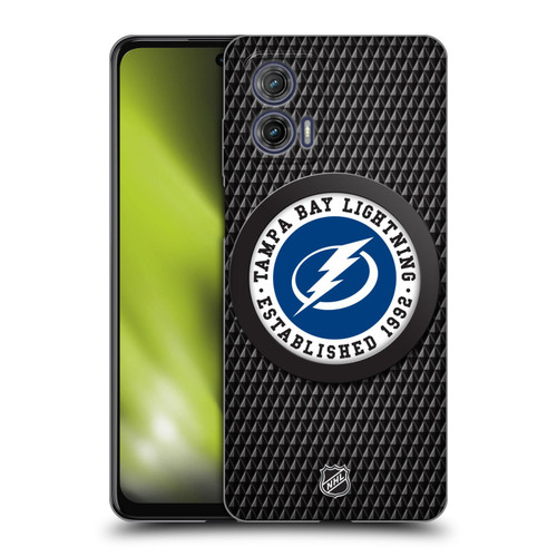 NHL Tampa Bay Lightning Puck Texture Soft Gel Case for Motorola Moto G73 5G