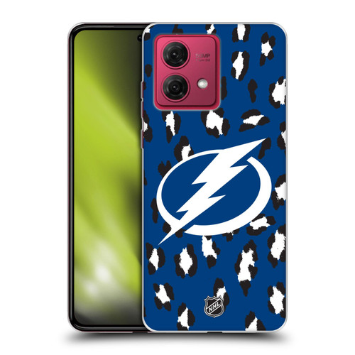 NHL Tampa Bay Lightning Leopard Patten Soft Gel Case for Motorola Moto G84 5G