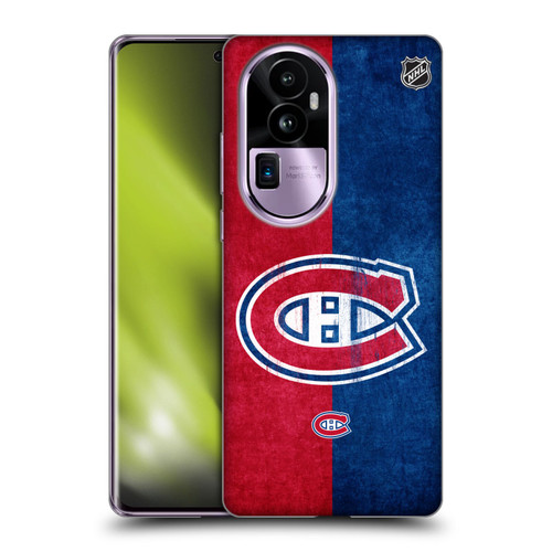 NHL Montreal Canadiens Half Distressed Soft Gel Case for OPPO Reno10 Pro+