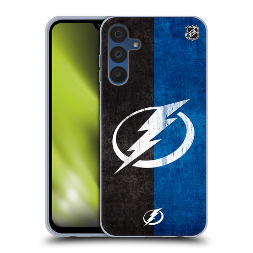 NHL Tampa Bay Lightning Half Distressed Soft Gel Case for Samsung Galaxy A15
