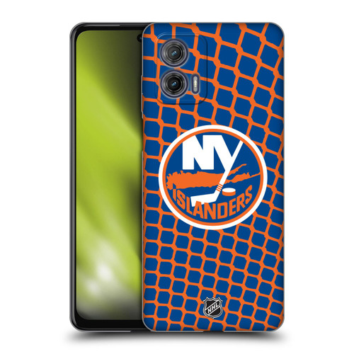 NHL New York Islanders Net Pattern Soft Gel Case for Motorola Moto G73 5G